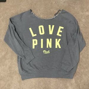 VS PINK Off-the-shoulder sweatshirt